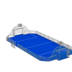 Terrain multisports, structure en acier galvanisé, 21x10 m., but 3x2m 22427 € HT